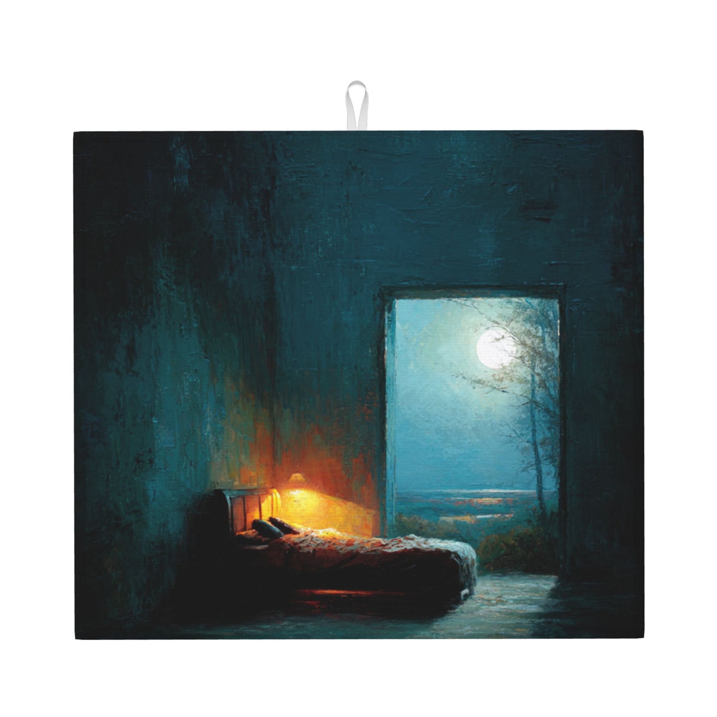 Moonlit Room Art Kitchen Drying Mat – 16×18in Absorbent & Non-Slip Counter Mat