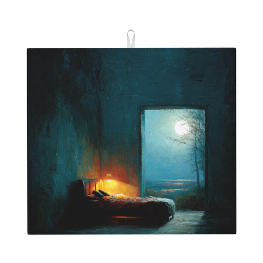 Moonlit Room Art Kitchen Drying Mat – 16×18in Absorbent & Non-Slip Counter Mat