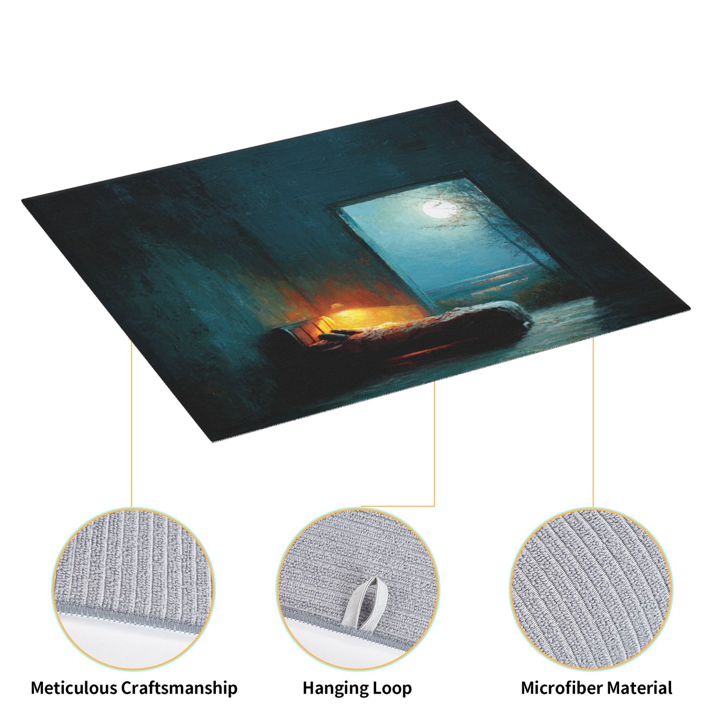 Moonlit Room Art Kitchen Drying Mat – 16×18in Absorbent & Non-Slip Counter Mat