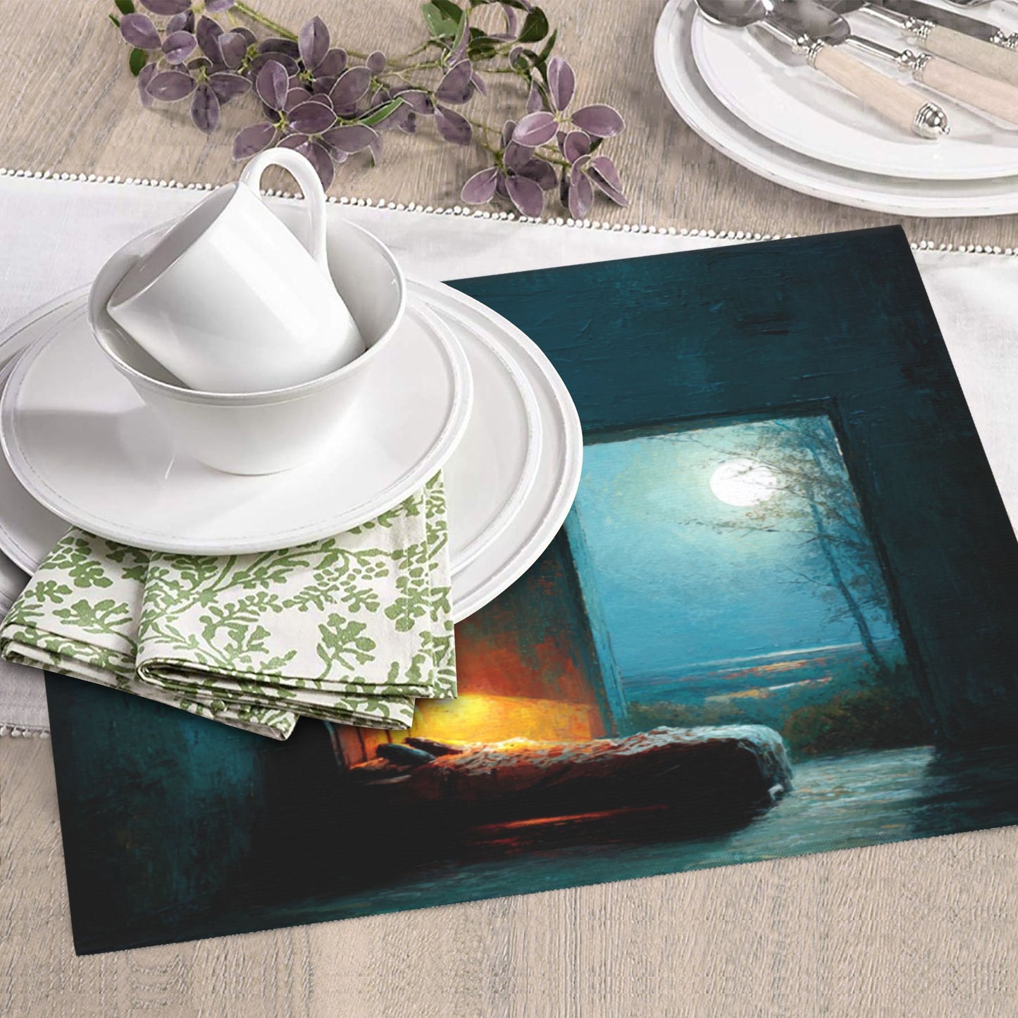 Moonlit Room Art Kitchen Drying Mat – 16×18in Absorbent & Non-Slip Counter Mat