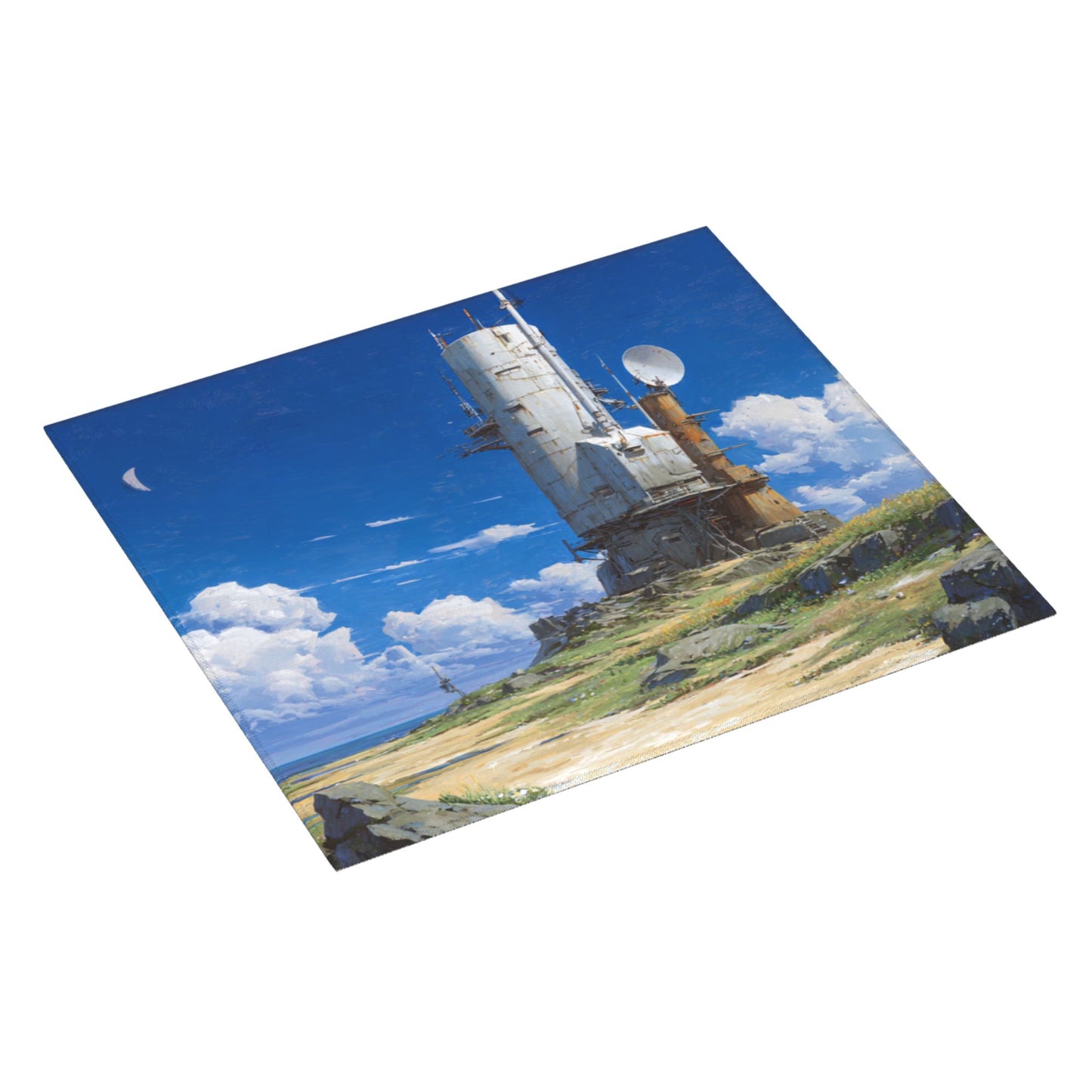 Sky Tower Kitchen Drying Mat – 18x16in Artistic Absorbent Microfiber Dish Mat with Anti-Slip Backing