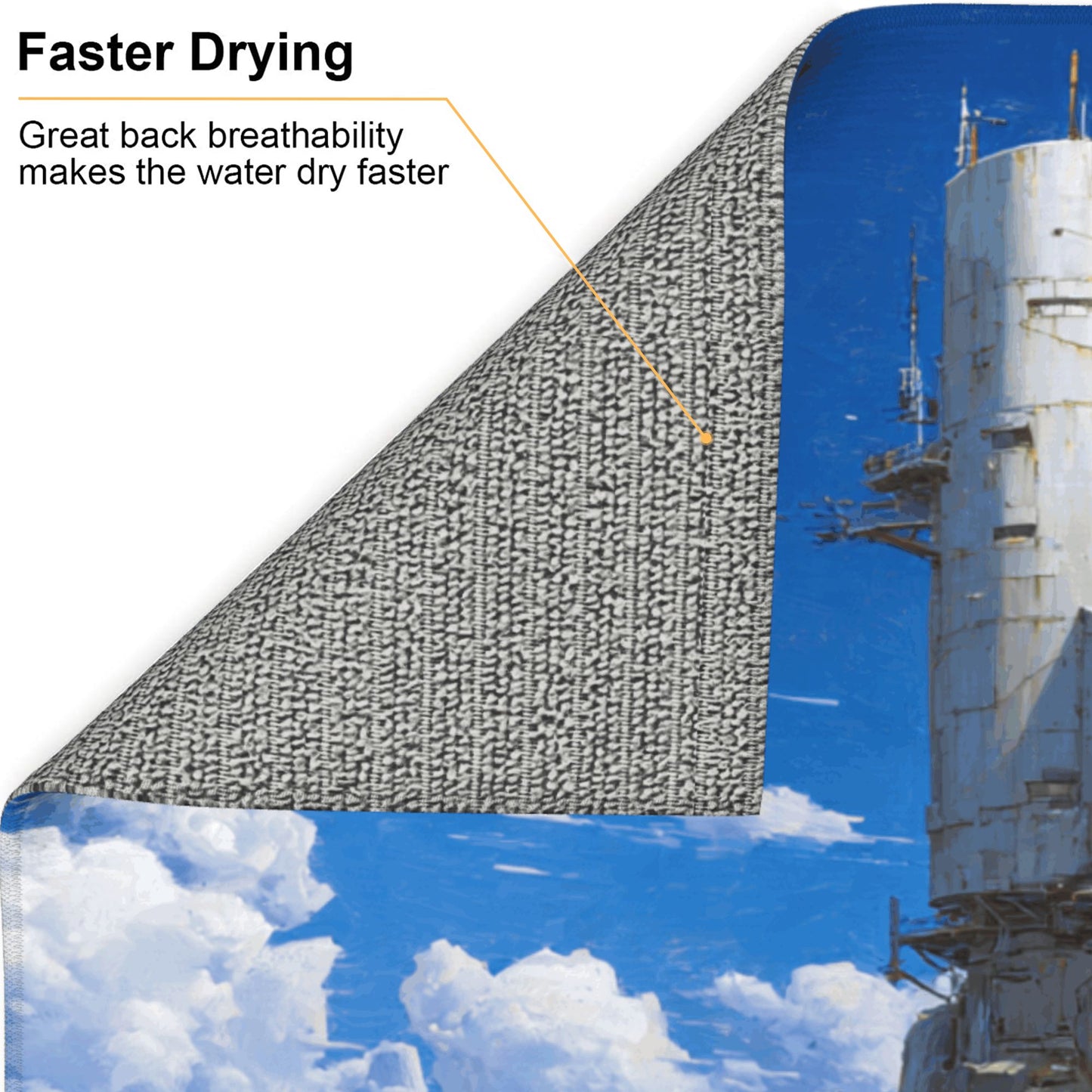Sky Tower Kitchen Drying Mat – 18x16in Artistic Absorbent Microfiber Dish Mat with Anti-Slip Backing