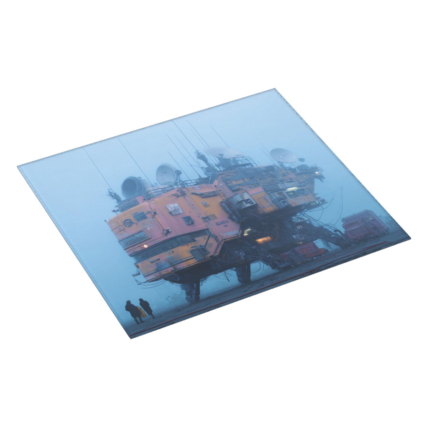 Sci-Fi Base Kitchen Drying Mat – 18x16in Cyberpunk Absorbent Dish Mat with Non-Slip Back and Hanging Loop