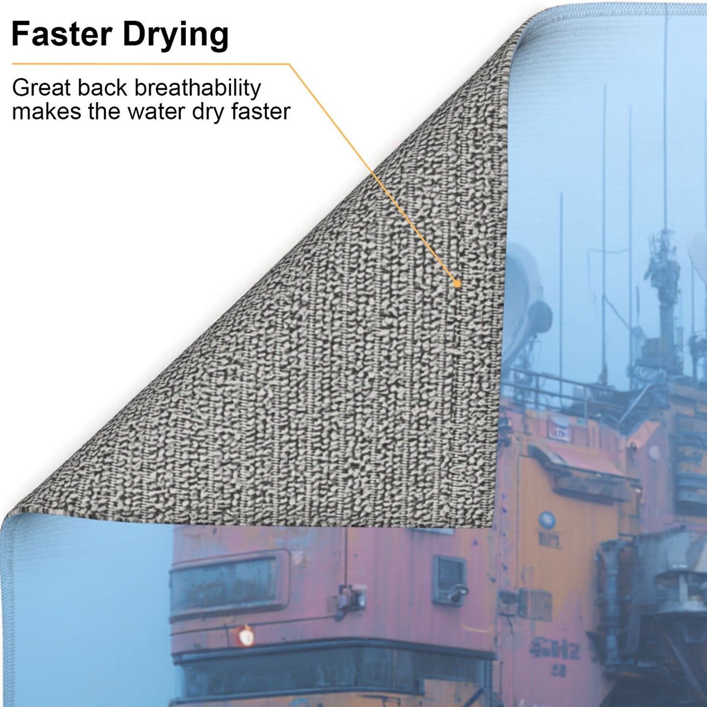Sci-Fi Base Kitchen Drying Mat – 18x16in Cyberpunk Absorbent Dish Mat with Non-Slip Back and Hanging Loop