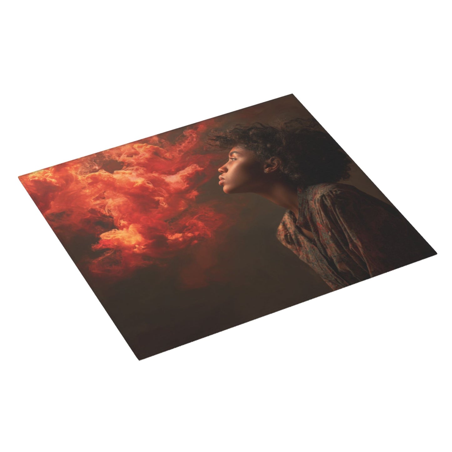 Red Mist Portrait Kitchen Counter Drying Mat – 16×18in Absorbent & Non-Slip Mat