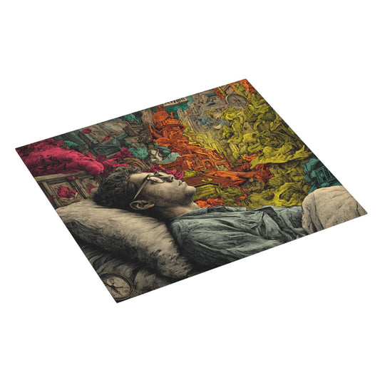 Dream City Illustration Kitchen Drying Mat – 16×18in Absorbent & Non-Slip Artistic Counter Mat