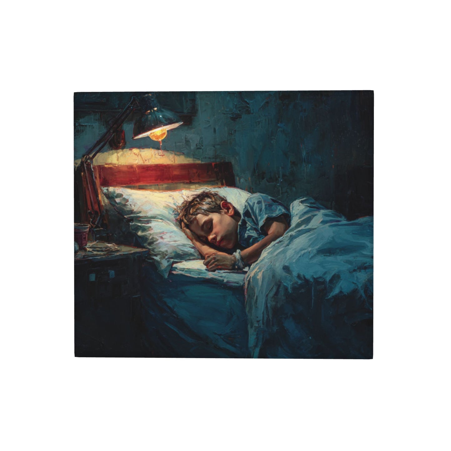 Sleeping Boy Oil Painting Kitchen Drying Mat – 16×18in Absorbent & Non-Slip Counter Mat