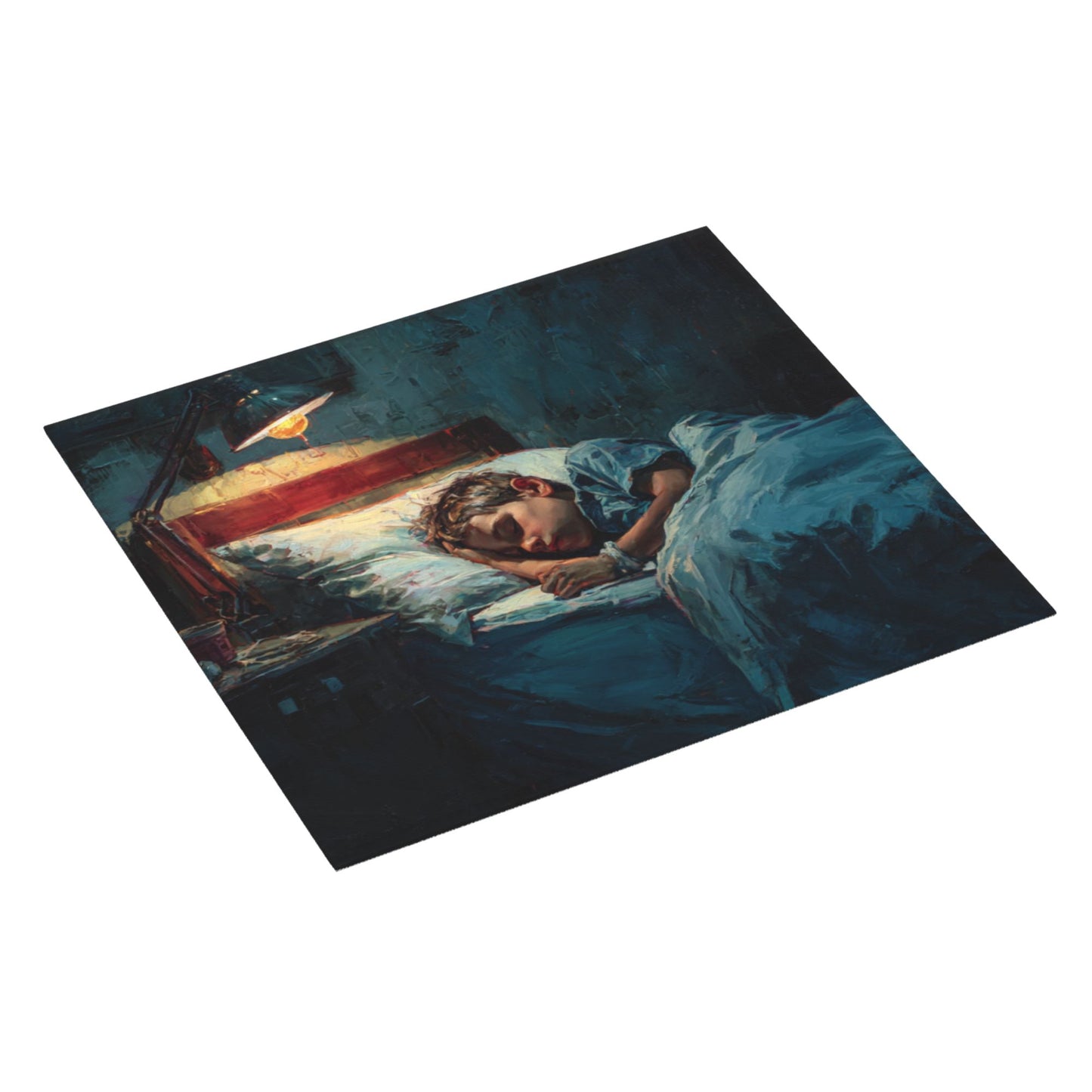 Sleeping Boy Oil Painting Kitchen Drying Mat – 16×18in Absorbent & Non-Slip Counter Mat