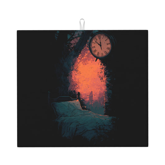 Dreamy Time Art Kitchen Drying Mat – 16x18in Absorbent Counter Pad with Non-Slip Backing