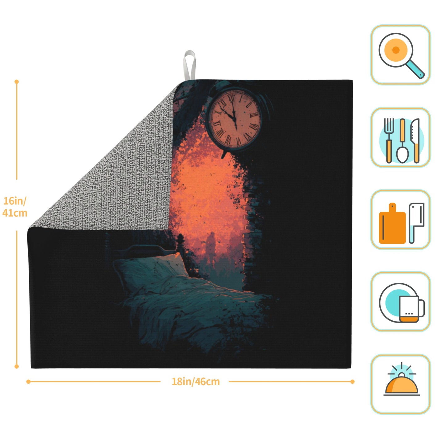 Dreamy Time Art Kitchen Drying Mat – 16x18in Absorbent Counter Pad with Non-Slip Backing