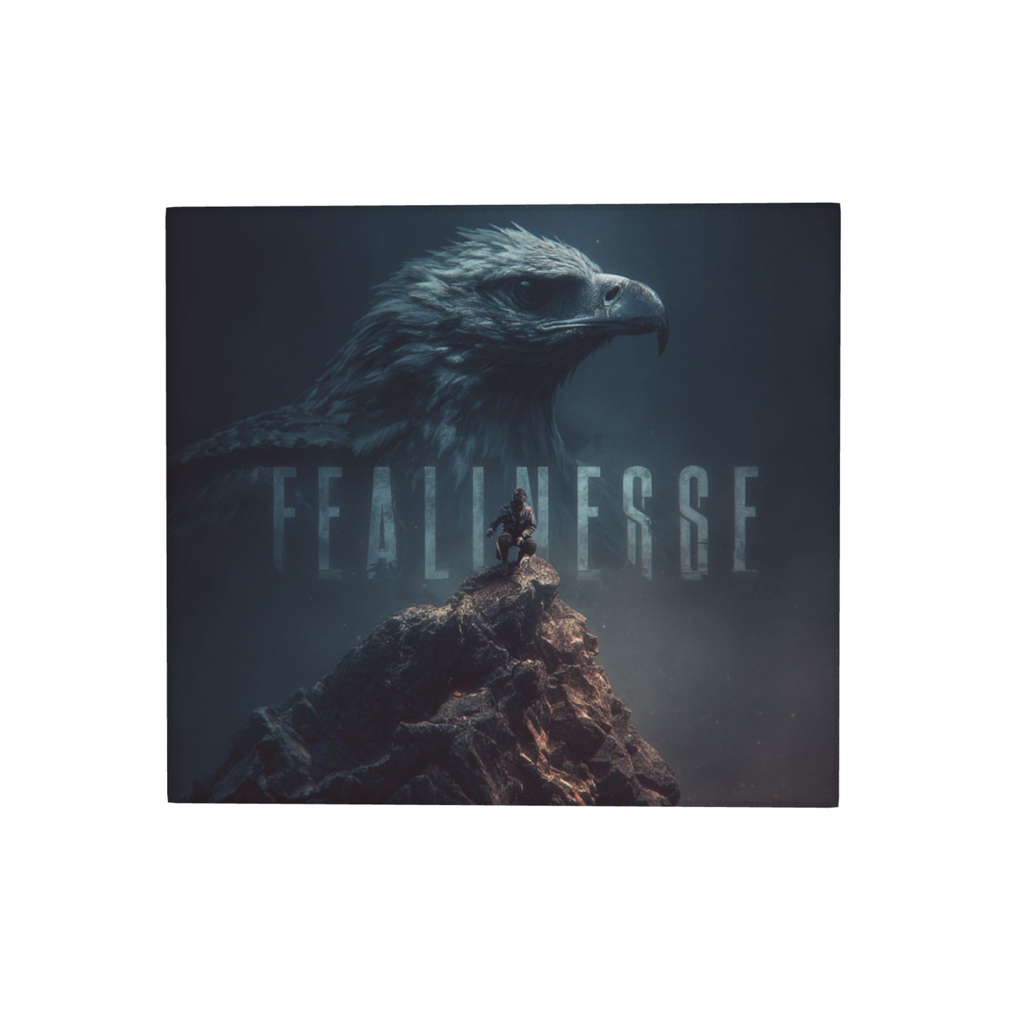 Fearless Eagle Kitchen Drying Mat – 18x16in Non-Slip Absorbent Counter Mat with Brave Mountain Climber Print