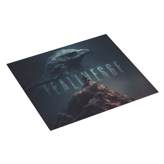 Fearless Eagle Kitchen Drying Mat – 18x16in Non-Slip Absorbent Counter Mat with Brave Mountain Climber Print