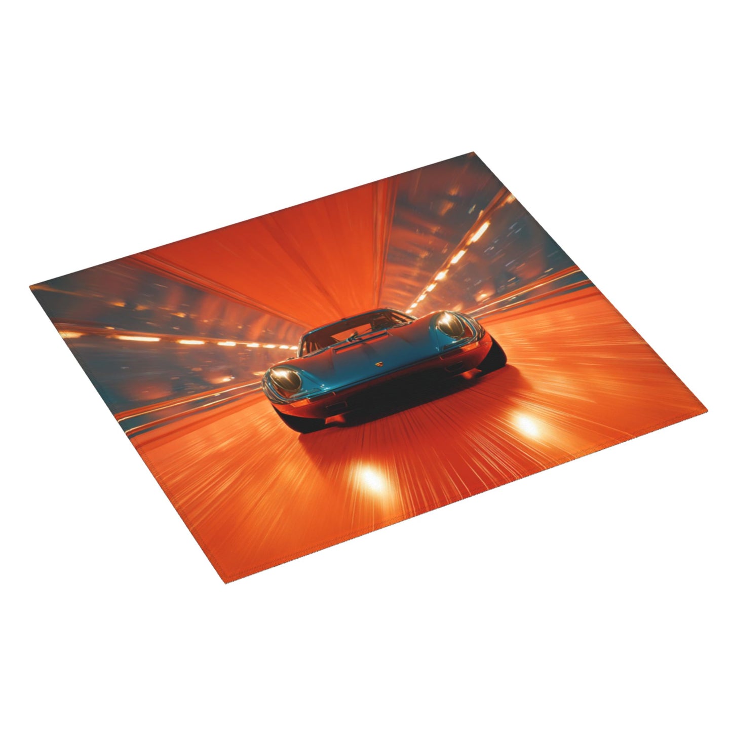 High-Speed Tunnel Car Kitchen Drying Mat – 18x16in Absorbent Non-Slip Dish Mat with Retro Sports Car Design