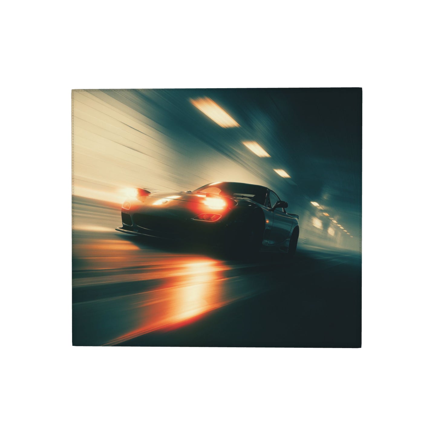 Night Racer Kitchen Drying Mat – 18x16in Absorbent Non-Slip Counter Mat with Tunnel Speed Car Design