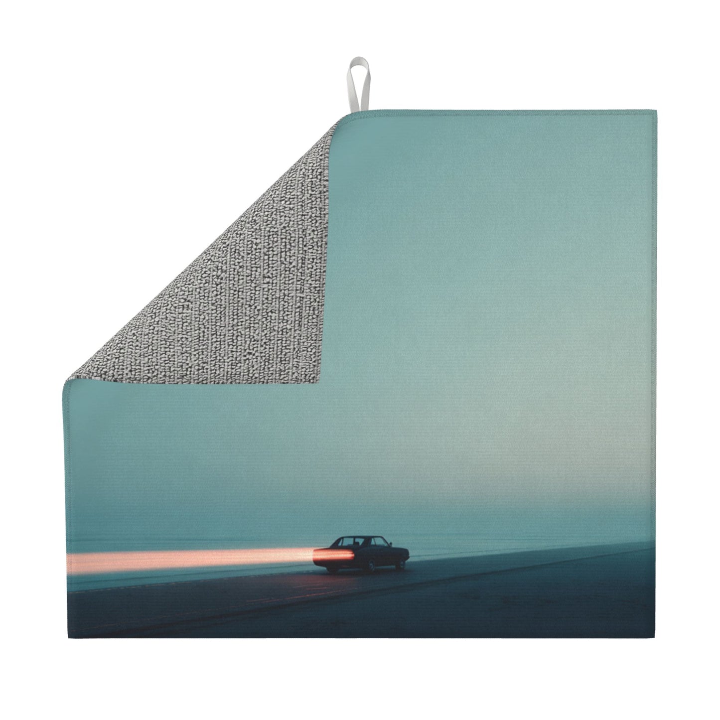 Seaside Twilight Car Kitchen Drying Mat – 18x16in Minimalist Water-Absorbent Non-Slip Counter Mat