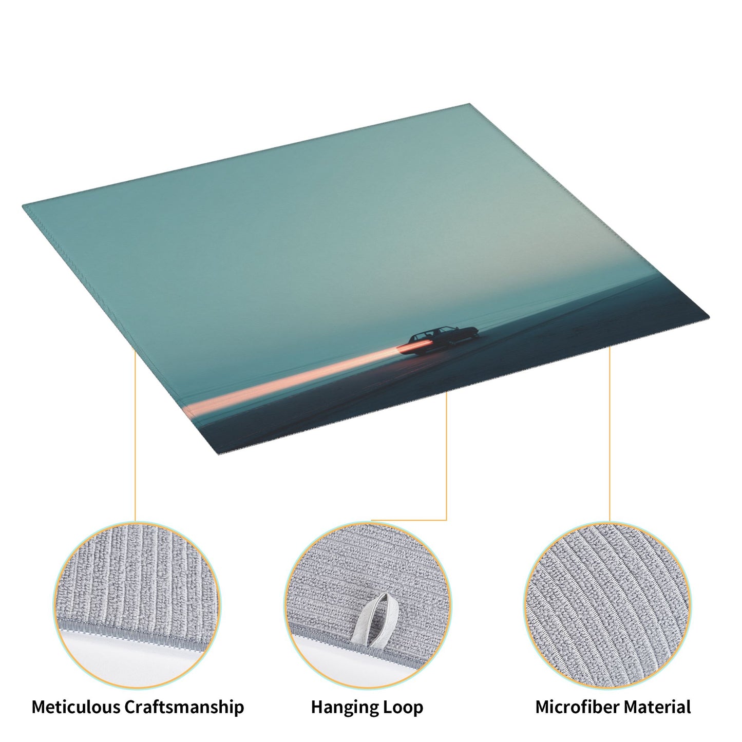 Seaside Twilight Car Kitchen Drying Mat – 18x16in Minimalist Water-Absorbent Non-Slip Counter Mat