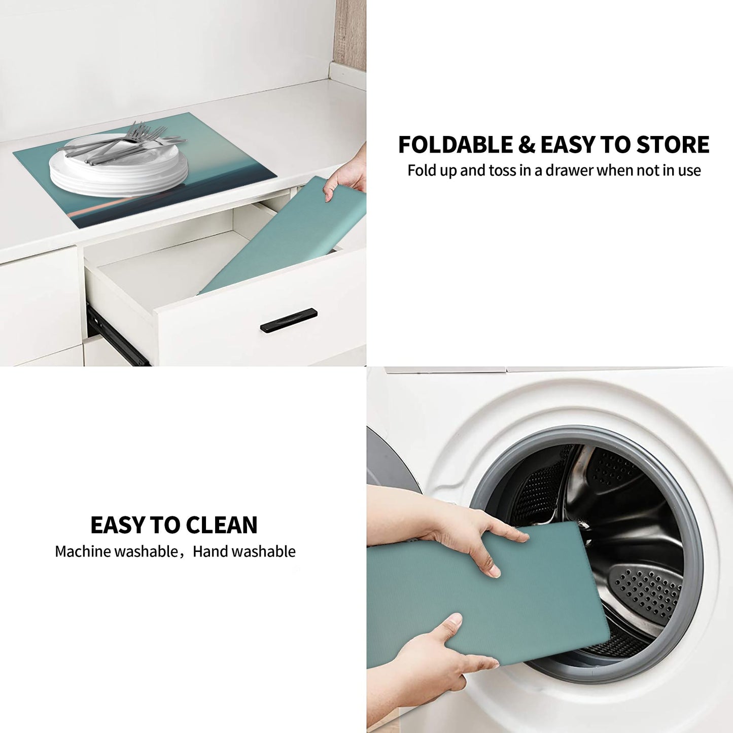 Seaside Twilight Car Kitchen Drying Mat – 18x16in Minimalist Water-Absorbent Non-Slip Counter Mat